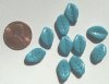 10 14x9mm Carved Howlite Turquoise Leaves